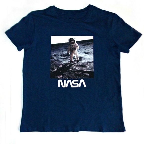 Freeze NASA "A Man on the Moon" historic picture T-shirt S,M,L,XL, Navy Blue - Picture 2 of 5